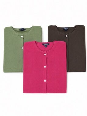 Land’s End Girls Cardigan Sweaters Size 14-16 Lot of 3 Supima Cotton Cardigans